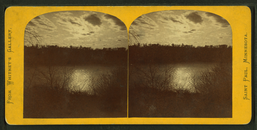 View_of_moonlight_reflecting_on_water,_with_trees_and_clouds,_by_Whitney's_Gallery