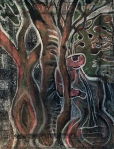 "Man Making Music in the Forest" by Rebecca Pyle, rebeccapyleartist.wordpress.com